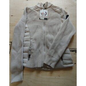 Canada Weather Gear Jacket Women's Small Beige Knit Puffer Cardigan Coat NWT$160